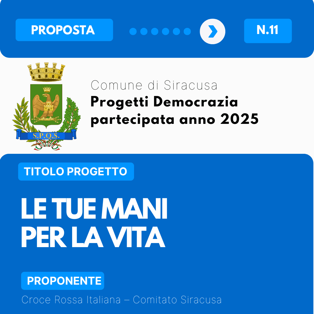Le tue mani per la vita - Croce Rossa Italiana – Comitato Siracusa
