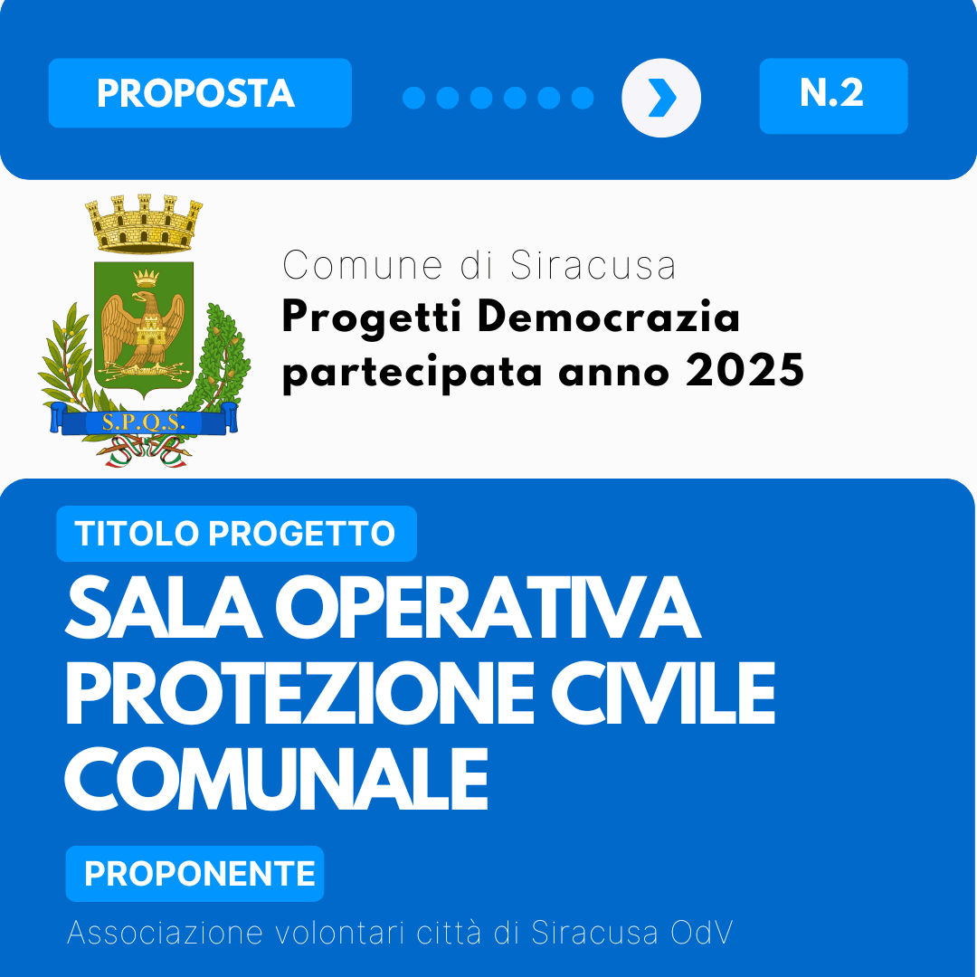Sala operativa protezione civile comunale - Associazione volontari città di Siracusa OdV