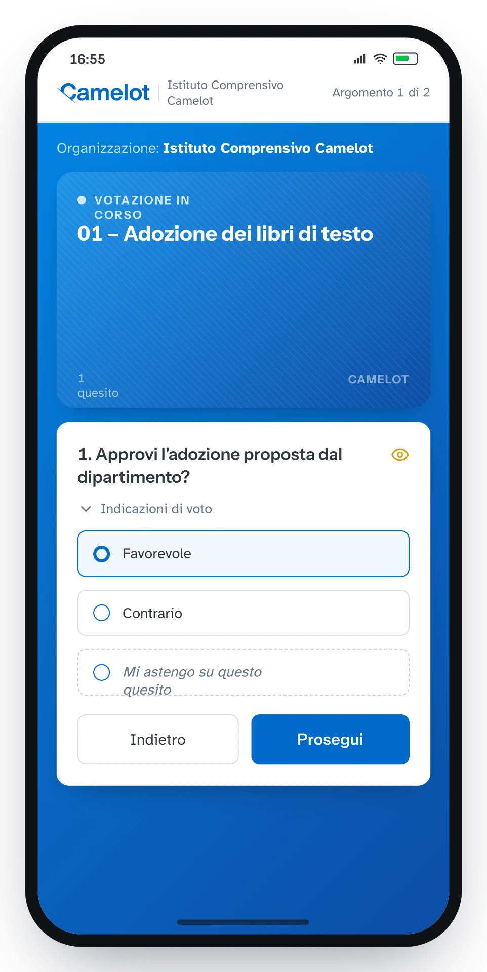 Scheda di voto su smartphone