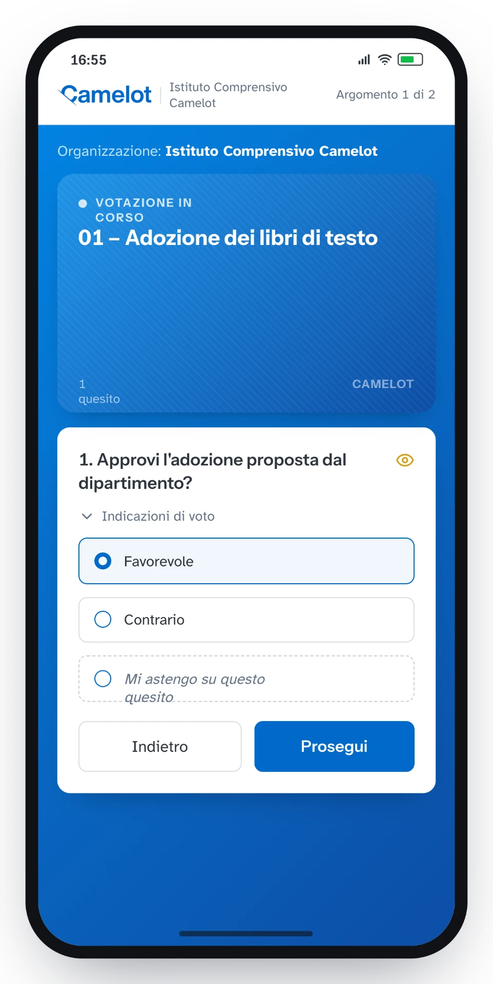 Scheda di voto su smartphone