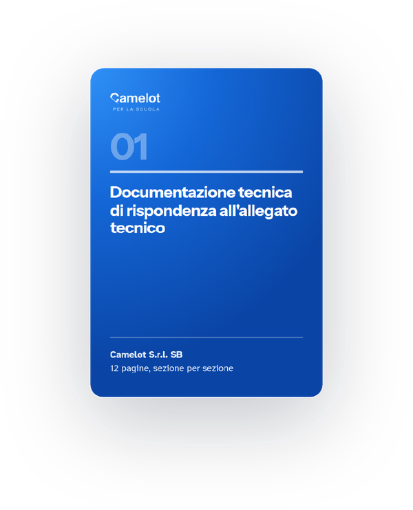 Copertina del documento 01, documentazione tecnica di rispondenza all'allegato tecnico