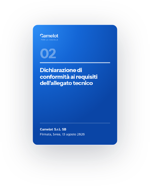 Copertina del documento 02, dichiarazione di conformità ai requisiti dell'allegato tecnico